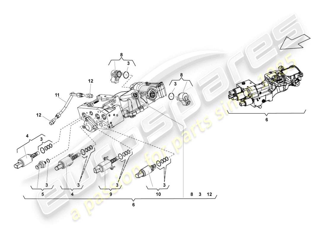Lamborghini LP560-4 Spyder FL II (2013) VALVE UNIT Part Diagram