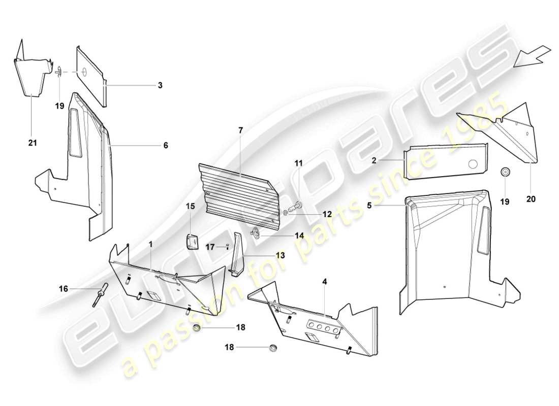 Lamborghini LP560-4 Spyder FL II (2013) BODYWORK FRONT PART Part Diagram