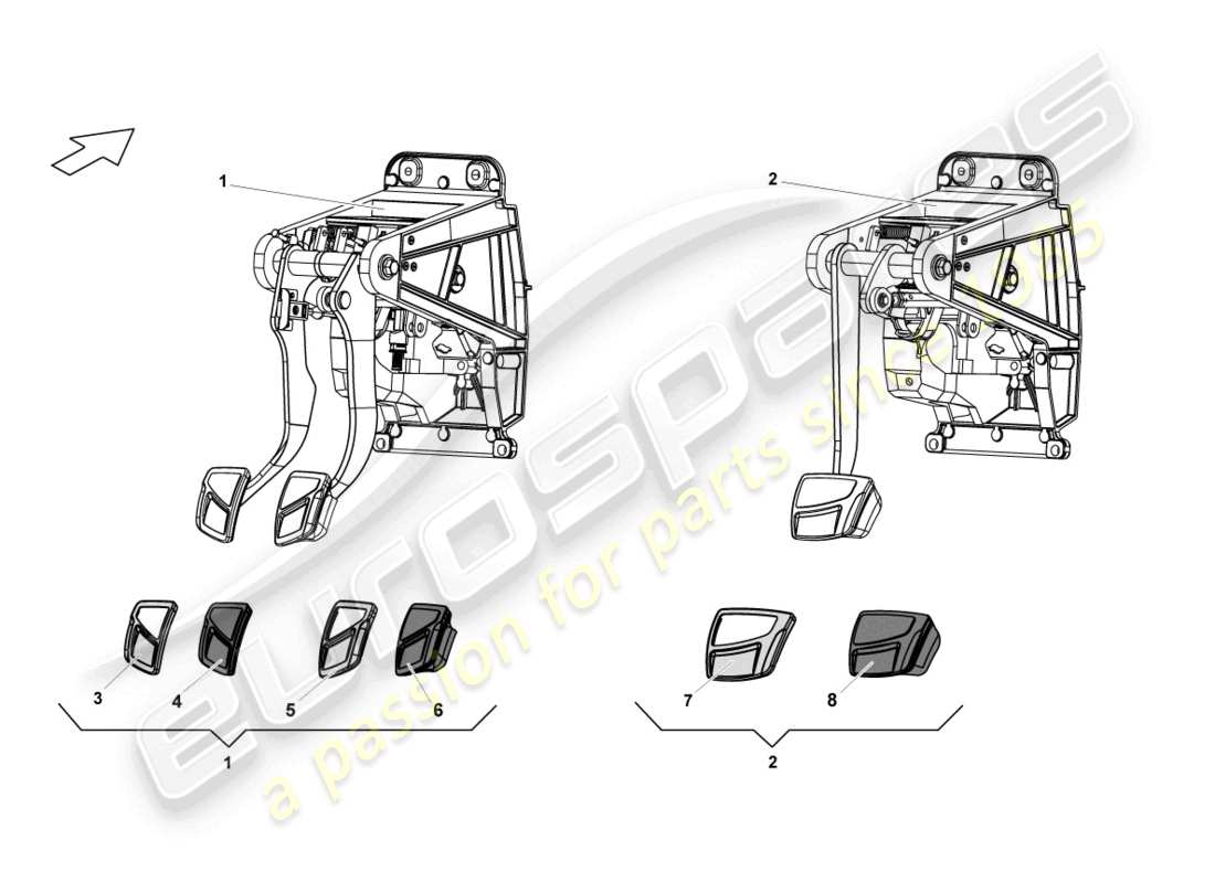 Lamborghini LP560-4 Spyder FL II (2013) BRAKE PEDAL Part Diagram