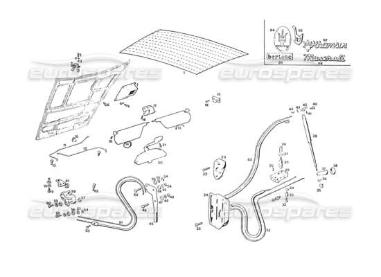 a part diagram from the Maserati Khamsin parts catalogue