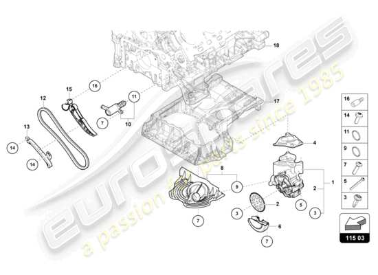 a part diagram from the Lamborghini Urus parts catalogue