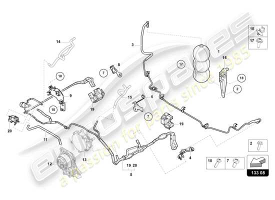 a part diagram from the Lamborghini Urus parts catalogue