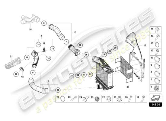 a part diagram from the Lamborghini Urus S (2024) parts catalogue