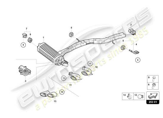 a part diagram from the Lamborghini Urus parts catalogue