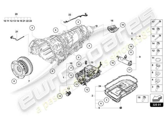 a part diagram from the Lamborghini Urus parts catalogue