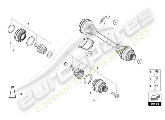 a part diagram from the Lamborghini Urus parts catalogue