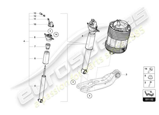 a part diagram from the Lamborghini Urus S (2024) parts catalogue