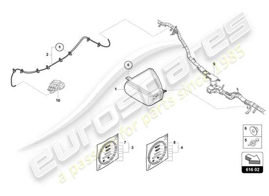 a part diagram from the Lamborghini Urus S (2024) parts catalogue