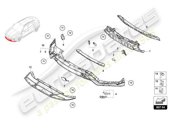 a part diagram from the Lamborghini Urus S (2024) parts catalogue