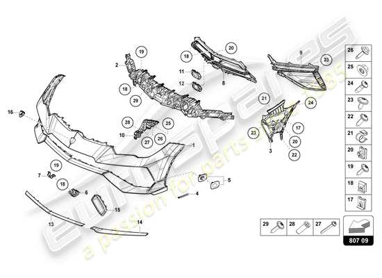 a part diagram from the Lamborghini Urus parts catalogue