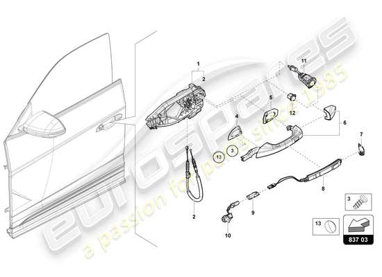 a part diagram from the Lamborghini Urus parts catalogue