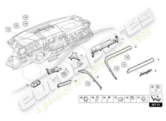 a part diagram from the Lamborghini Urus parts catalogue