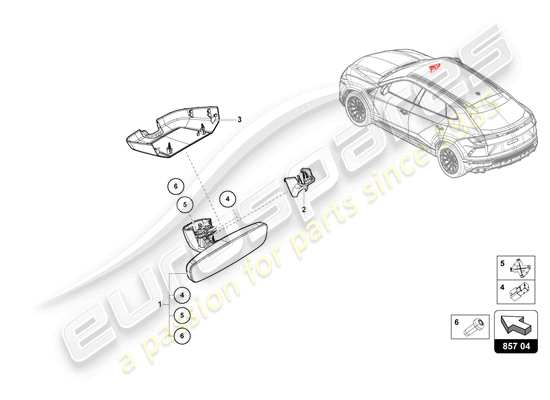 a part diagram from the Lamborghini Urus parts catalogue