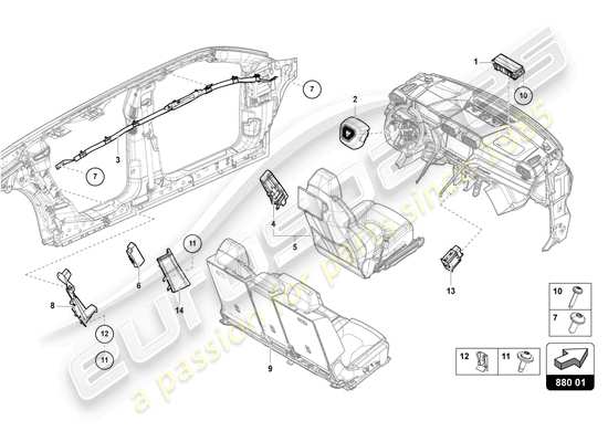 a part diagram from the Lamborghini Urus parts catalogue