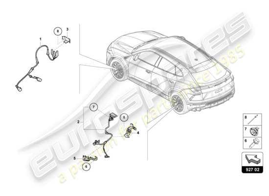 a part diagram from the Lamborghini Urus parts catalogue