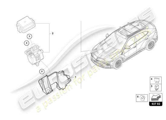 a part diagram from the Lamborghini Urus parts catalogue