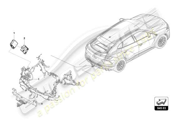 a part diagram from the Lamborghini Urus parts catalogue