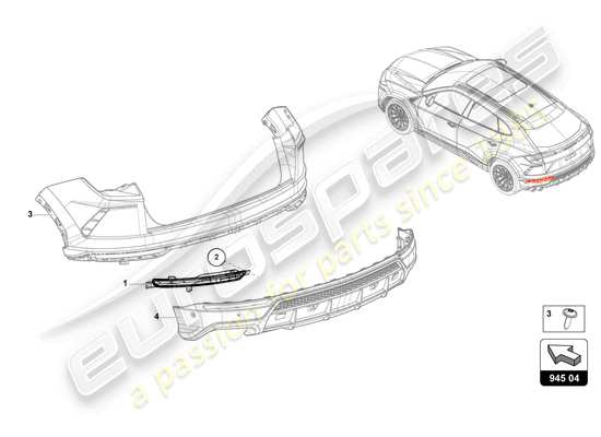 a part diagram from the Lamborghini Urus parts catalogue