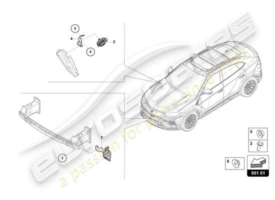 a part diagram from the Lamborghini Urus parts catalogue