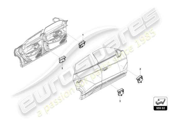 a part diagram from the Lamborghini Urus parts catalogue