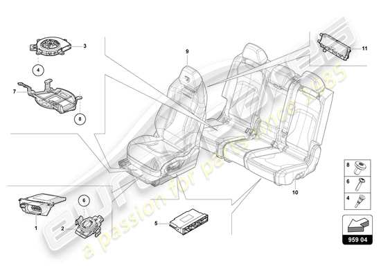 a part diagram from the Lamborghini Urus parts catalogue