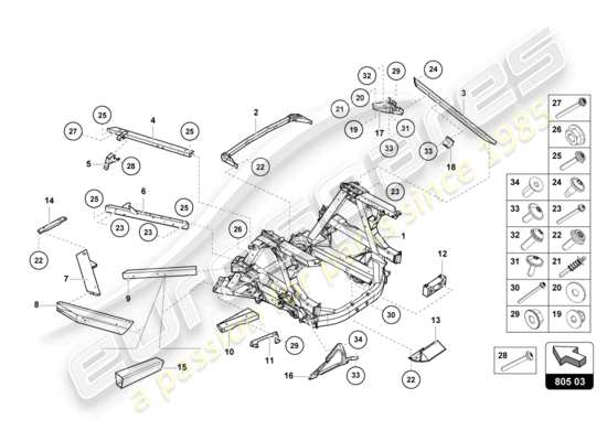 a part diagram from the Lamborghini Huracan STO parts catalogue