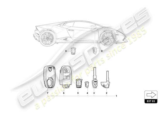 a part diagram from the Lamborghini Huracan STO parts catalogue