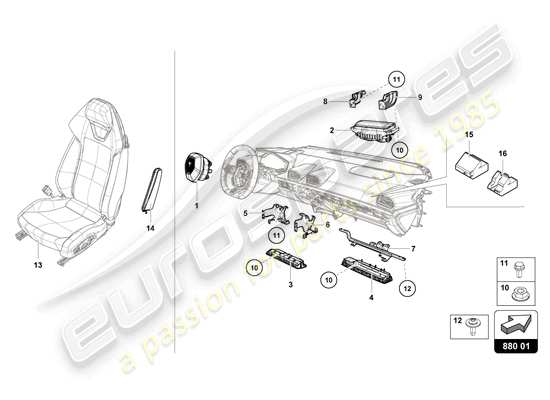 a part diagram from the Lamborghini Huracan STO parts catalogue