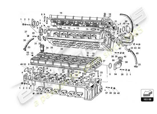 a part diagram from the Lamborghini Countach 25th Anniversary (1989) parts catalogue