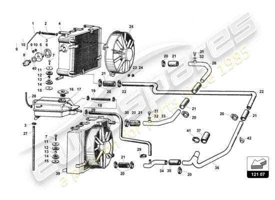 a part diagram from the Lamborghini Countach parts catalogue