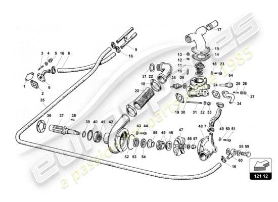 a part diagram from the Lamborghini Countach 25th Anniversary (1989) parts catalogue