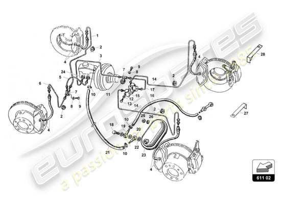 a part diagram from the Lamborghini Countach parts catalogue