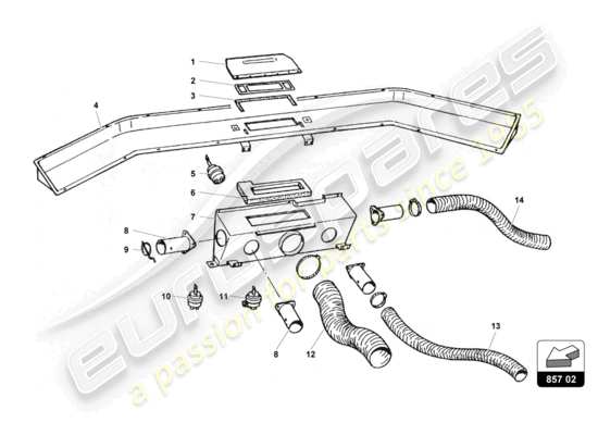 a part diagram from the Lamborghini Countach 25th Anniversary (1989) parts catalogue