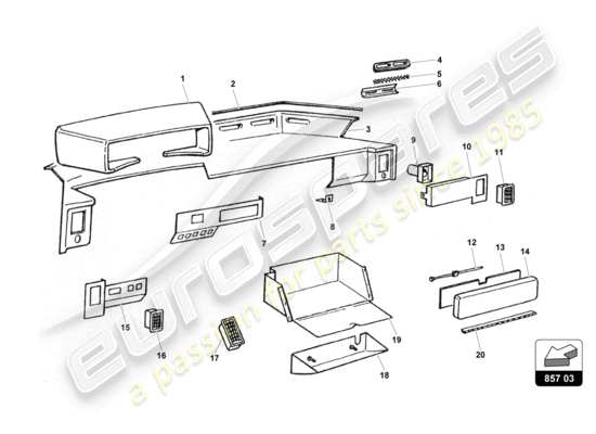 a part diagram from the Lamborghini Countach parts catalogue