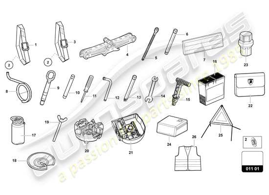 a part diagram from the Lamborghini Urus parts catalogue