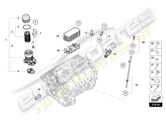 a part diagram from the Lamborghini Urus parts catalogue