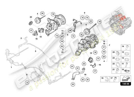 a part diagram from the Lamborghini Urus parts catalogue