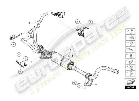 a part diagram from the Lamborghini Urus parts catalogue