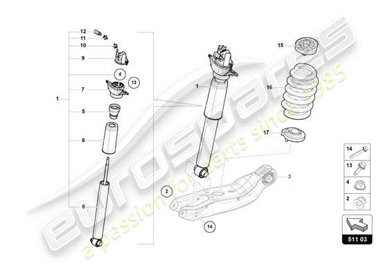 a part diagram from the Lamborghini Urus parts catalogue