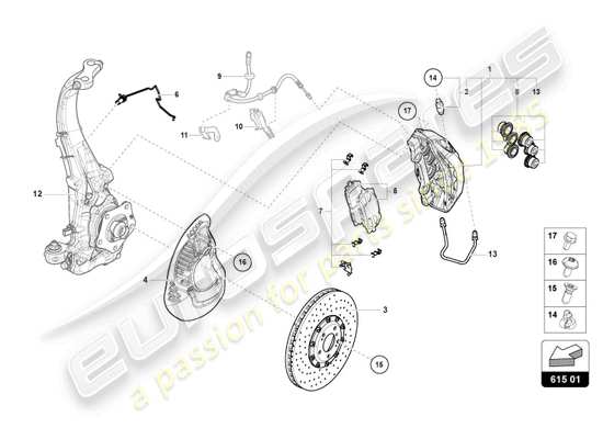 a part diagram from the Lamborghini Urus parts catalogue