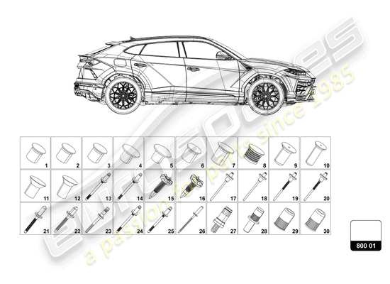 a part diagram from the Lamborghini Urus Performante (2024) parts catalogue