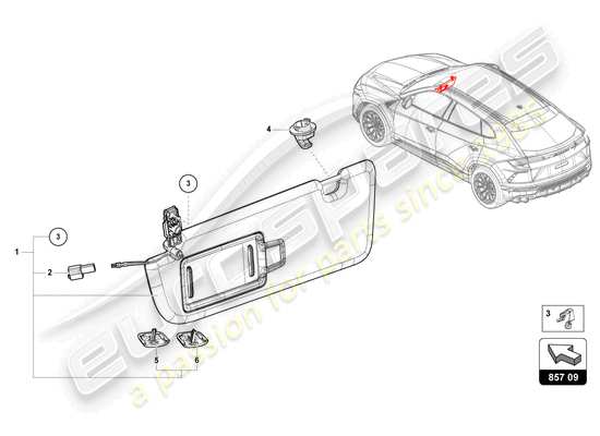 a part diagram from the Lamborghini Urus Performante (2024) parts catalogue