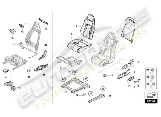 a part diagram from the Lamborghini Urus parts catalogue