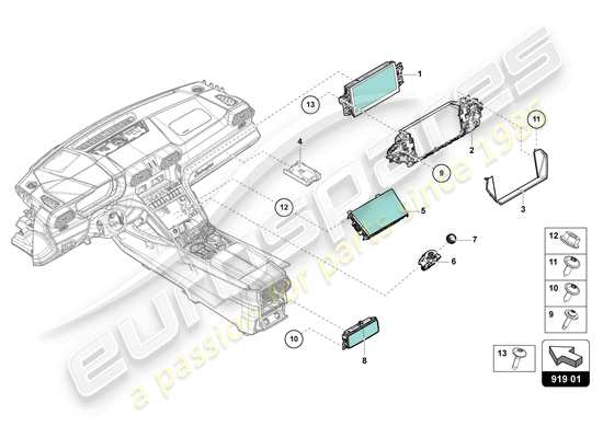 a part diagram from the Lamborghini Urus parts catalogue