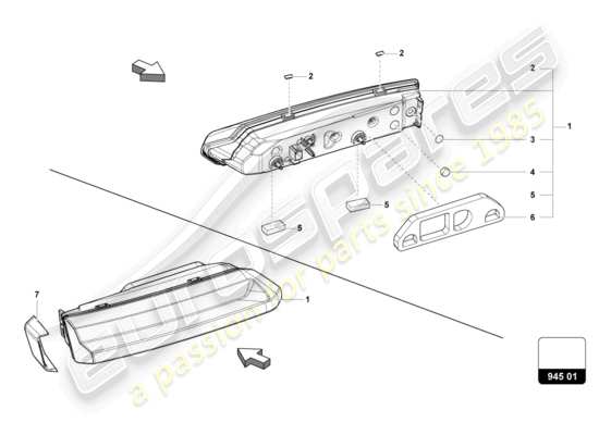 a part diagram from the Lamborghini Urus parts catalogue