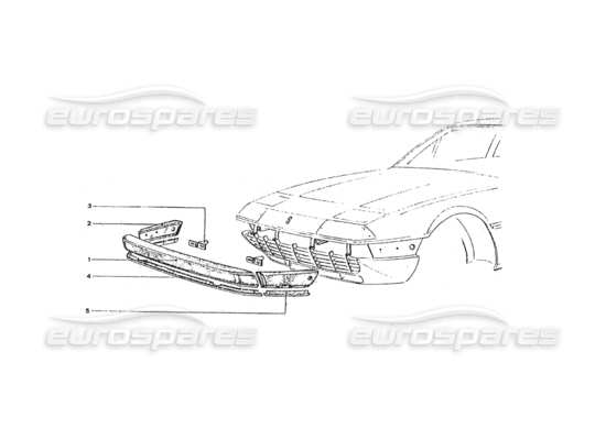 a part diagram from the Ferrari 365 GT4 2+2 Coachwork parts catalogue