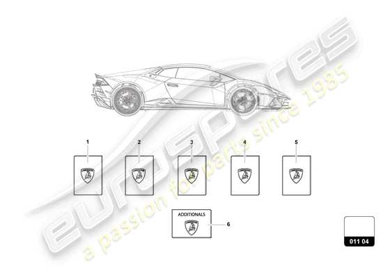 a part diagram from the Lamborghini HURACAN EVO parts catalogue