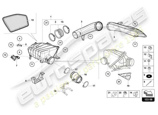 a part diagram from the Lamborghini HURACAN EVO parts catalogue