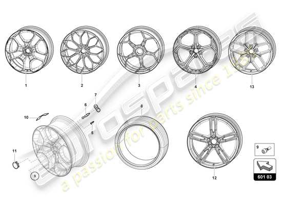 a part diagram from the Lamborghini HURACAN EVO parts catalogue