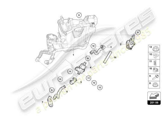 a part diagram from the Lamborghini Evo Coupe (2023) parts catalogue